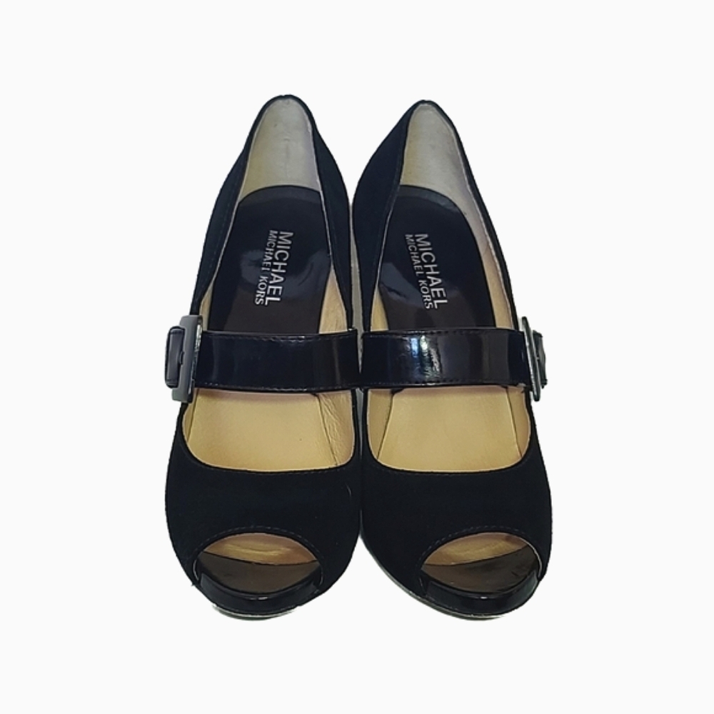 Michael Kors Hanna Mary Jane Open Toe Suede Pumps - Picture 2 of 4